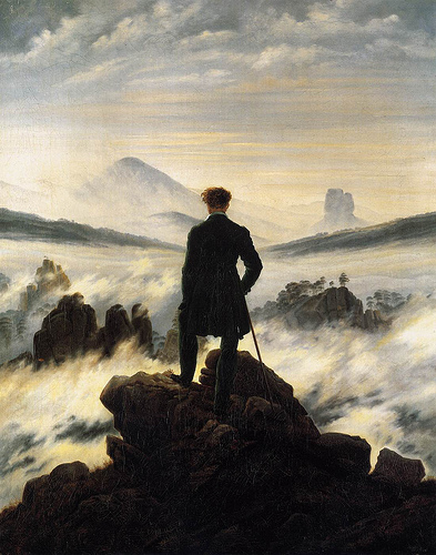 "Viajero frente a un mar de nubes", Caspar David Friedrich