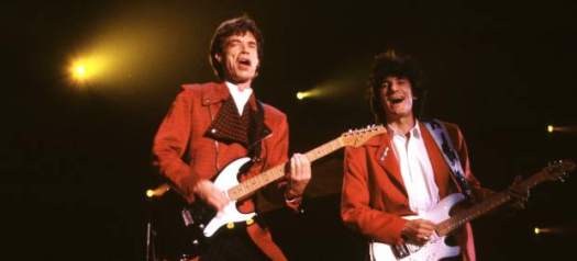 Mick Jagger y Ronnie Wood durante el concierto en Madrid de 1982