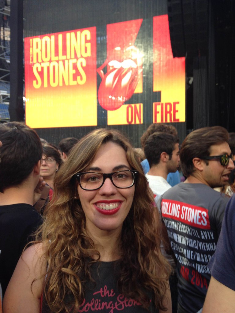 Frente al escenario del concierto