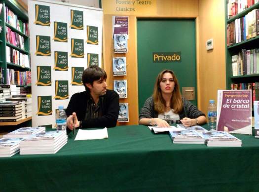 David Conte y Marina Casado en la presentación de El barco de cristal en Casa del Libro