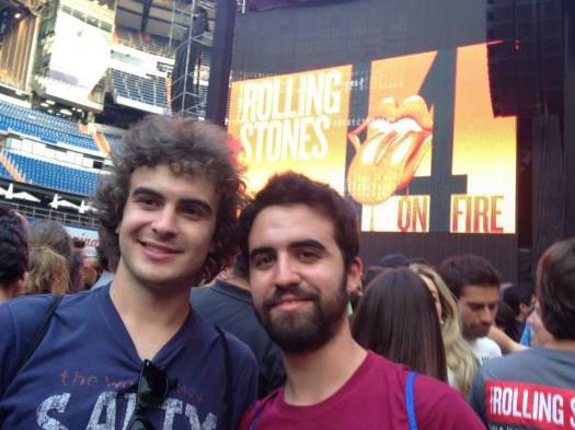 Juan y Julio, de The Vagus Group, en el concierto de The Rolling Stones en Madrid, junio de 2014