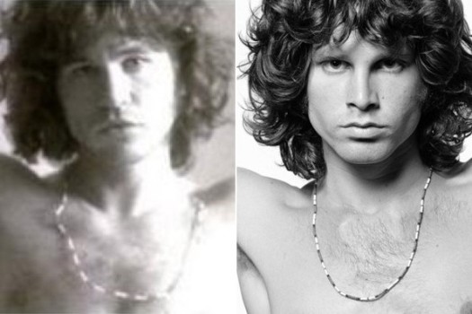 Van Kilmer en la película y el verdadero Jim Morrison